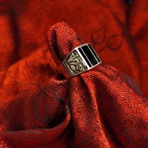 Men's Sterling Silver .925 / Black Onyx Ring Sz 10